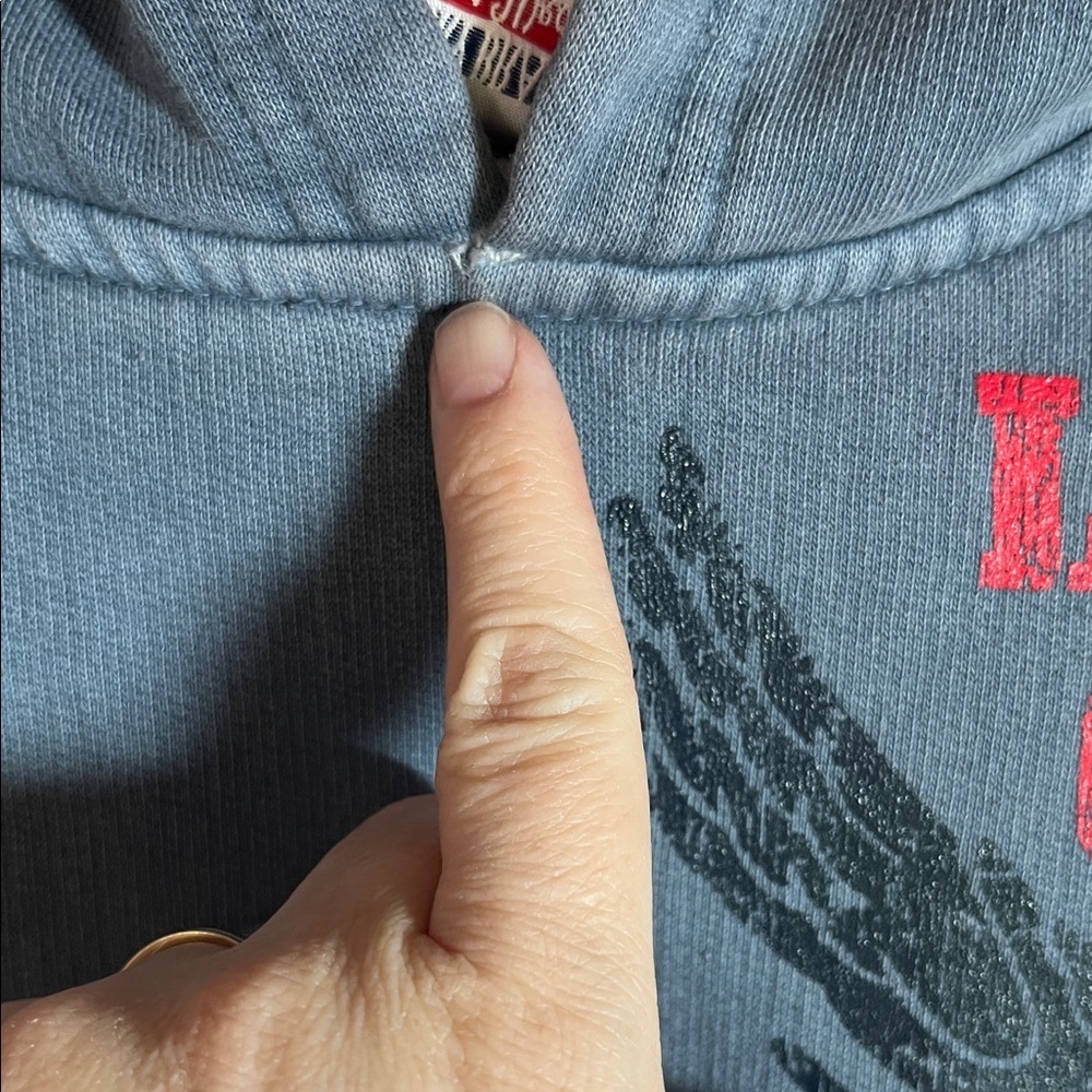 Lucky Brand Blue Hoodie with Star and Wings VINTAGE - Picture 4 of 7